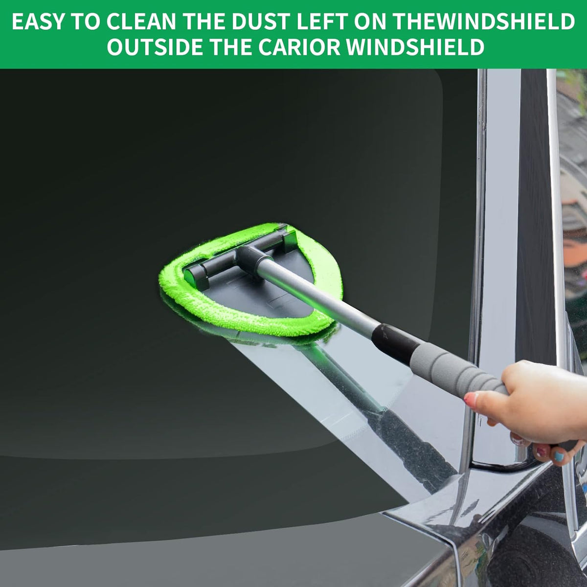 🔥Microfiber Car Windshield Cleaning Tool with Extendable Handle