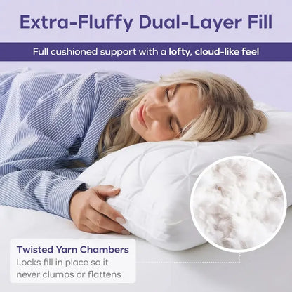 Mellow Sleep Ploof Pillow | Extra-Fluffy, Never-Flat Cloud Pillow – Neck Support for Side, Back & Stomach Sleepers🌙✨