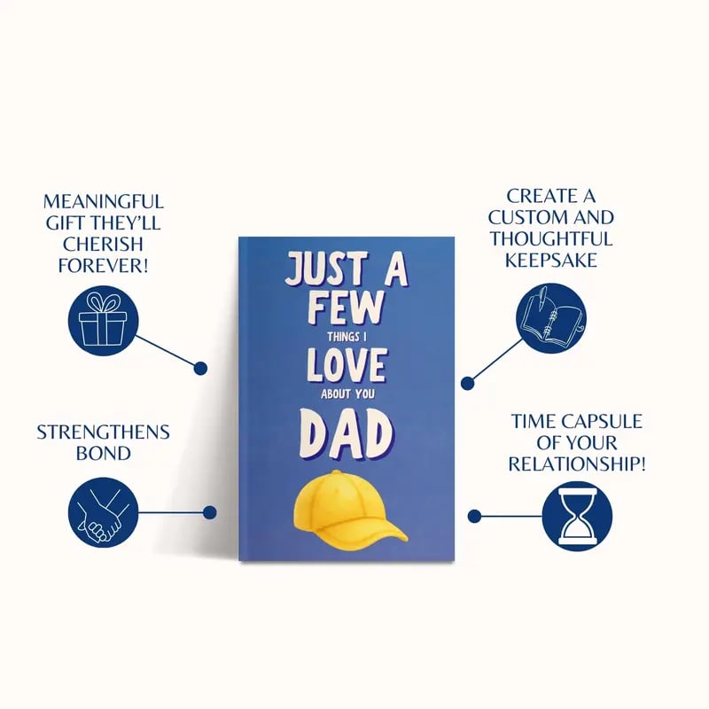 Just A Few Things I Love About You Dad Personalized Gift for Dad Father's Day Gift Fill In The Blank Memory Book Gift Idea For Dad