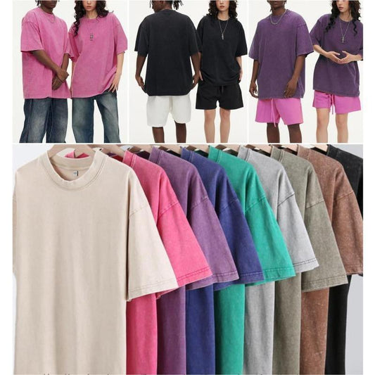 ⚡Hot Sales🔥4 Pack Oversized Tshirts for Men Gym Vintage Heavyweight T Shirts Cotton Workout Acid Wash Baggy Tees