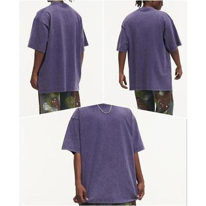 ⚡Hot Sales🔥4 Pack Oversized Tshirts for Men Gym Vintage Heavyweight T Shirts Cotton Workout Acid Wash Baggy Tees