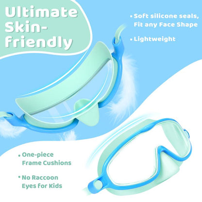 Buy 1 Get 1 Free🏊‍♀️-HD children's large frame waterproof and anti-fog swimming goggles