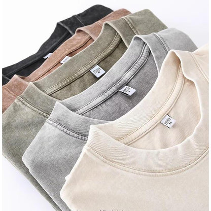 ⚡Hot Sales🔥4 Pack Oversized Tshirts for Men Gym Vintage Heavyweight T Shirts Cotton Workout Acid Wash Baggy Tees