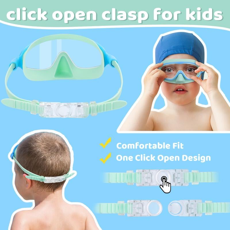 Buy 1 Get 1 Free🏊‍♀️-HD children's large frame waterproof and anti-fog swimming goggles
