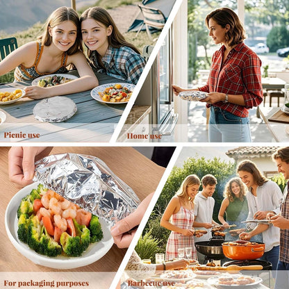 🍲🔥 Home dining table & food container aluminum foil heat-retaining cover