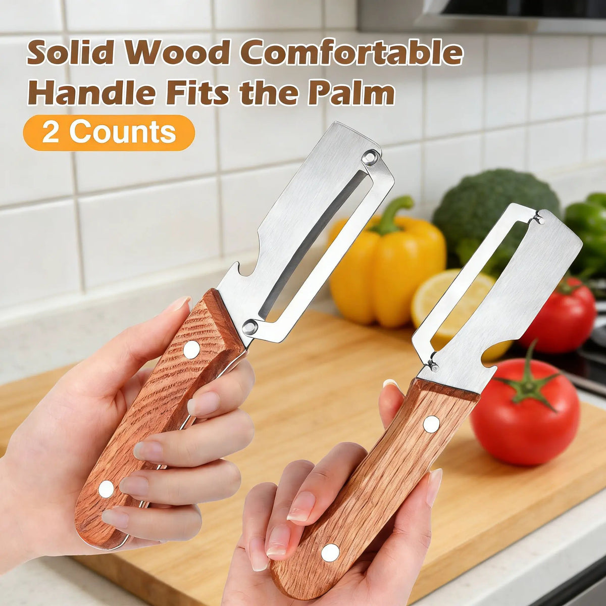 😍Multi-functional Peeler 4-in-1, Stainless Steel Peeler, Vegetable Cutter, Slicer, Bottle Opener, Kitchen Must-Have Tool, Portable and Sharp