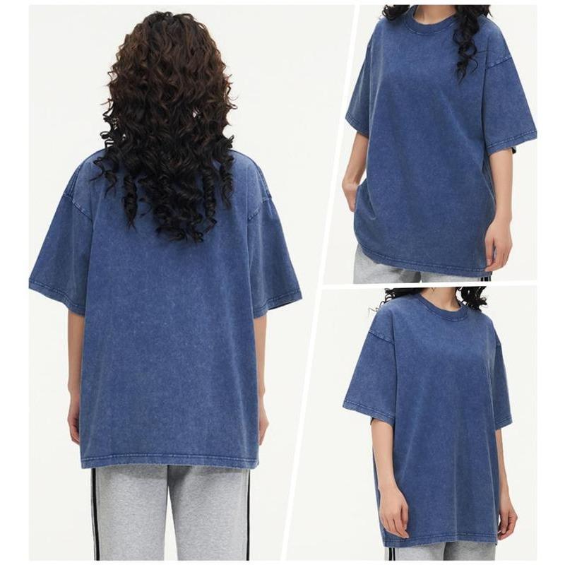 ⚡Hot Sales🔥4 Pack Oversized Tshirts for Men Gym Vintage Heavyweight T Shirts Cotton Workout Acid Wash Baggy Tees