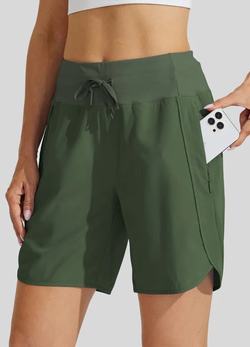 ⏰Hot Sale Women's Active 7 Inseam Athletic Long Running High Wasistband Shorts