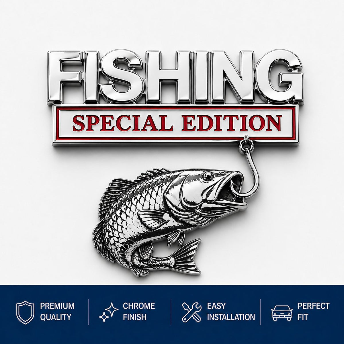 🔥 🎣 Fishing Special Edition™ Premium 3D Metal Vehicle Emblem Badge
